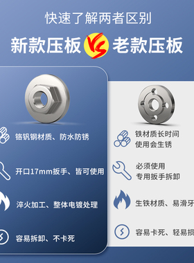 100型角磨机压板螺母手砂轮机配件通用六角螺丝帽扳手手柄保护罩
