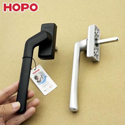 OOP扁执断桥1磨砂平开窗7方超薄PH好博H轴黑色手歪9窗户把手把手