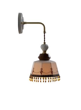 中古手绘陶瓷流苏壁灯法式覆古卧室床头卫生间过道玄关阳台客厅灯