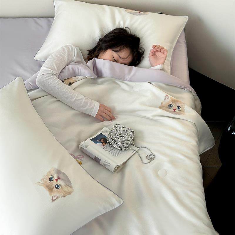 a类母婴级天丝夏凉被/2025新款空调被冰丝可机洗夏被四件套双人