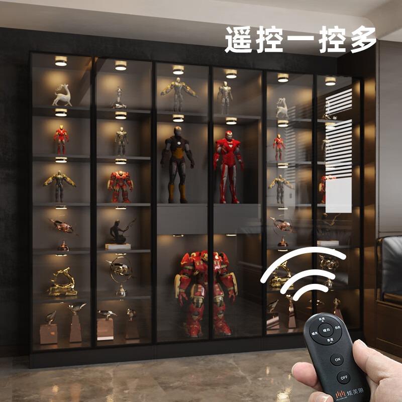 展示柜led灯无线遥控充电式射灯酒柜灯免布线玩具柜灯橱柜书柜灯
