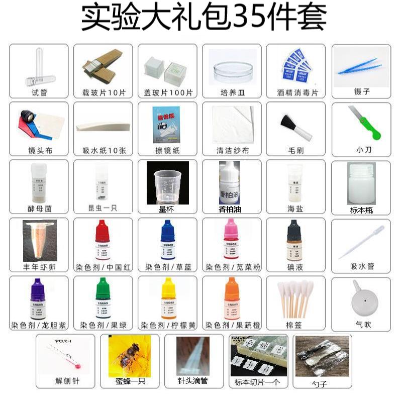 显微镜生物教学实验配件大礼包动植物细胞标本切片载玻片标本永久