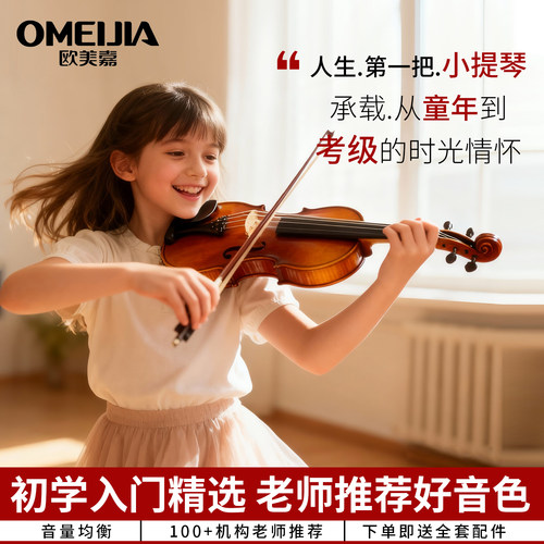欧美嘉小提琴初学进阶手工实木