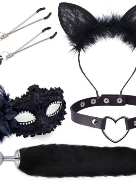 Fox Tail Anal Plug with Hairpin Bdsm Toy Flirting Metal Butt