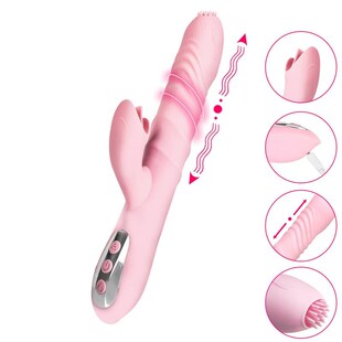 10 Frequency Heating Telescopic Dildo Vibrator Vagina Clitor