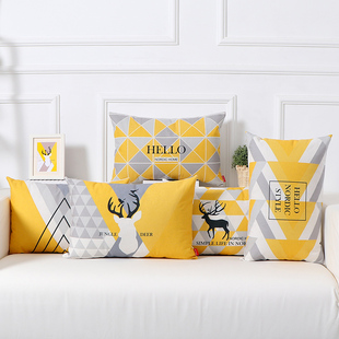 沙发腰枕套长方形抱m枕套棉麻靠垫布艺大号靠枕套北欧风格40X60CM
