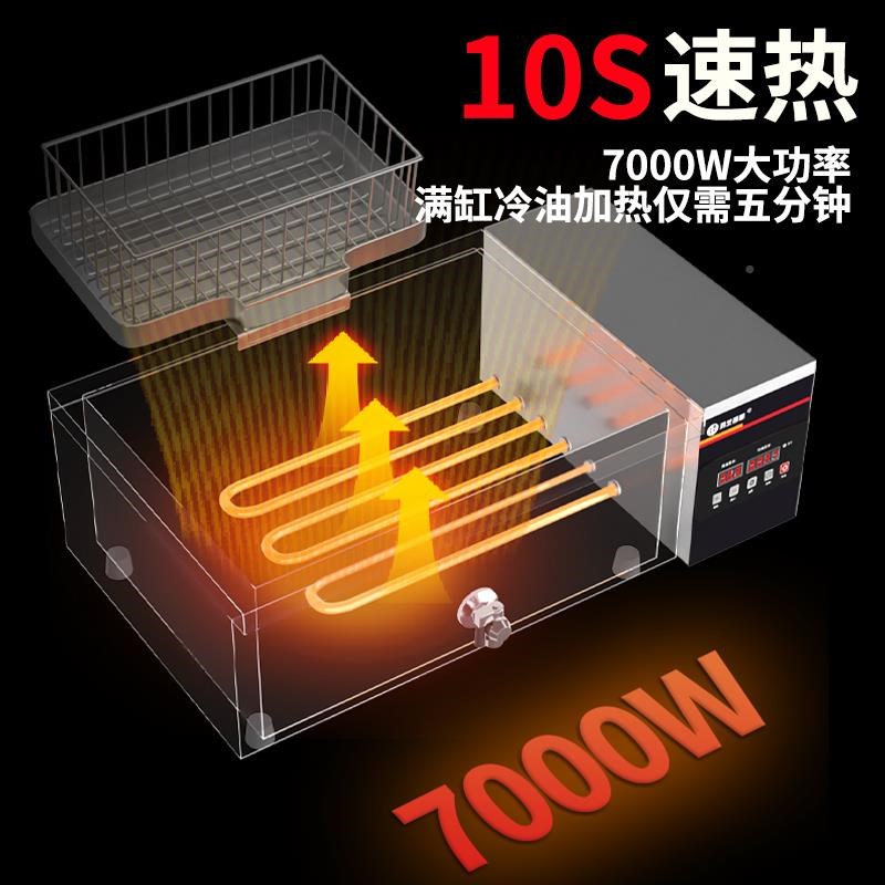 2025新款动商用电炸r锅容量油条机自控温电炸炉多大功能炸油条锅