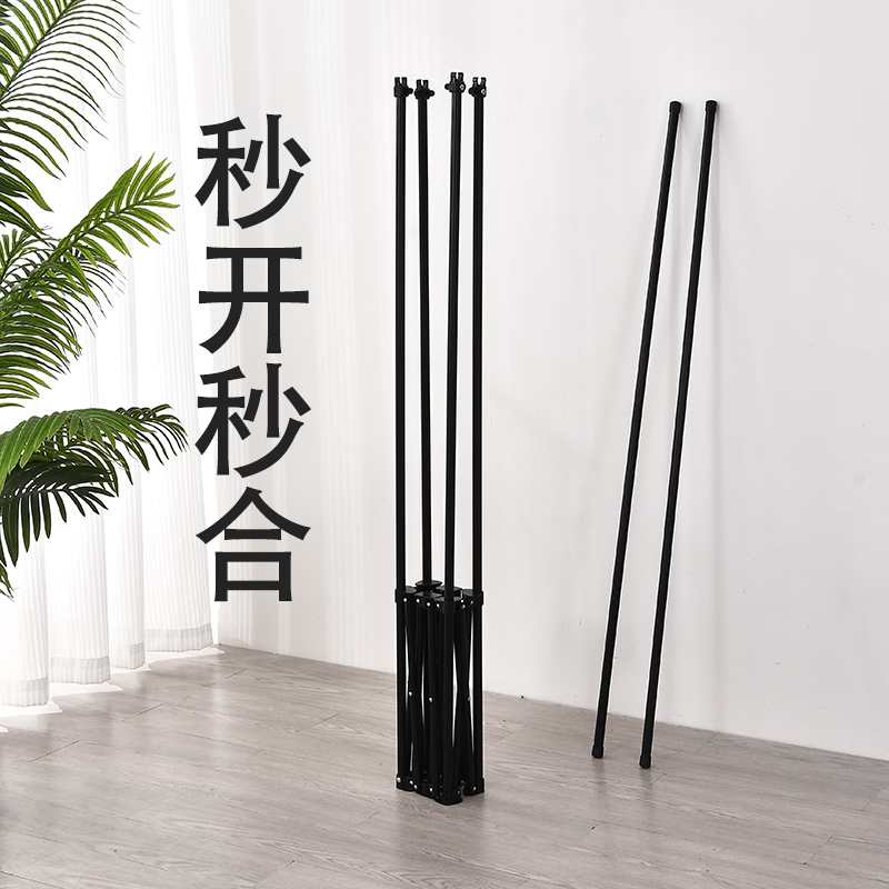 晾衣架可折叠不占地落地阳台室内家用小户型晒杆S不锈钢免安装被