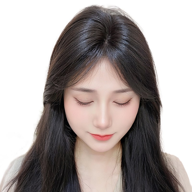 递针假发片女头顶真发轻薄蓬松增发量高颅顶遮白发神器刘海补发片