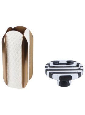 北欧轻奢样板间软装饰品摆件大理石高脚托盘客厅金属皮革花瓶摆设