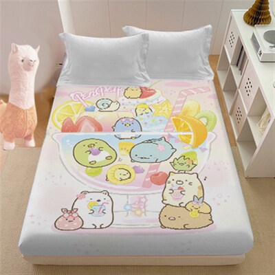 来图定制角落生物卡通床单床笠单件境外卡通可爱儿童宿舍学生1.2m