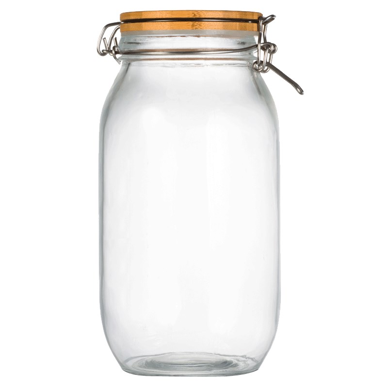 十全居竹盖玻璃密封罐蜂蜜瓶泡菜坛子瓶子密封储物罐子食品茶叶罐