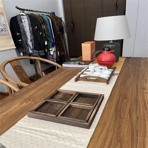 木板定制实木原木松木榆木吧台板办公餐桌面板长方形一字隔板定做