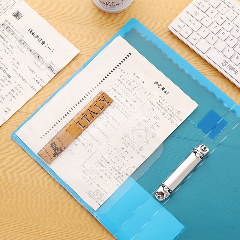 A4-2孔活页夹O型打孔透明彩色文件夹3孔b5收纳资料夹两孔三孔8cm