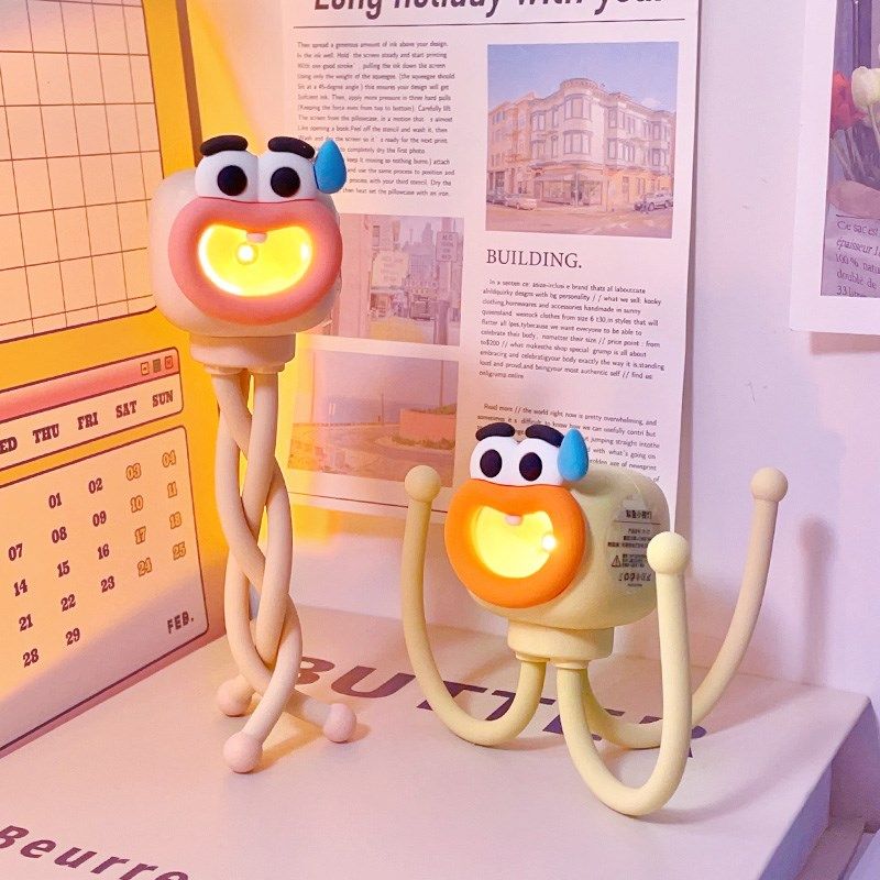 创意章鱼小夜灯可爱迷你桌面装饰摆件儿童女生便携卧室床头氛围灯