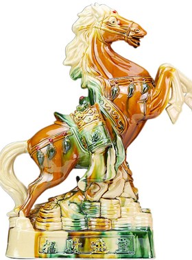 中式手工国风陶瓷马摆件马到成功家居客厅玄关电视酒柜装饰工艺品