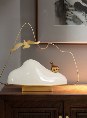 新中式陶瓷摆设电视柜玄关书房酒柜装饰品大雁样板房间桌面摆件