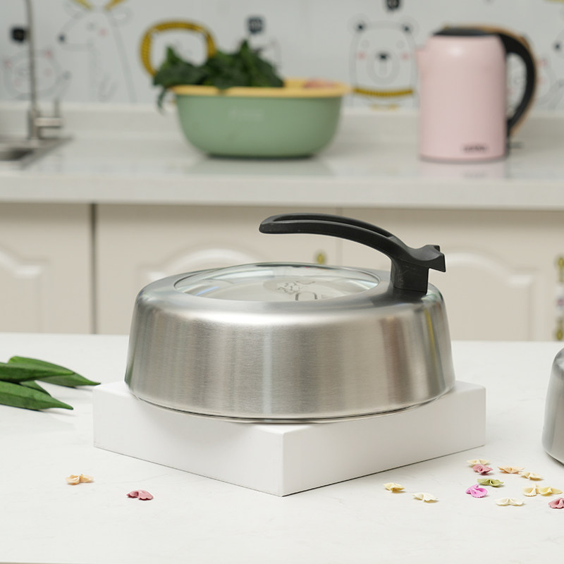 锅盖家用玻璃盖钢化耐高温不锈钢26cm炒锅通用款透明炒菜盖子圆形