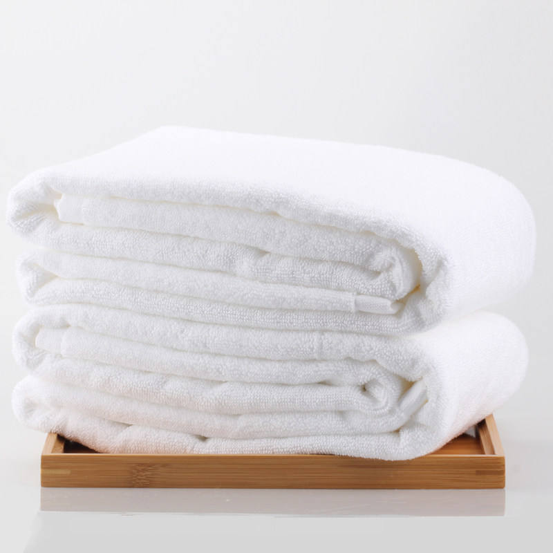 酒店宾馆SPA足疗美容院加厚大号男女纯棉纯白色浴巾柔软吸水成人