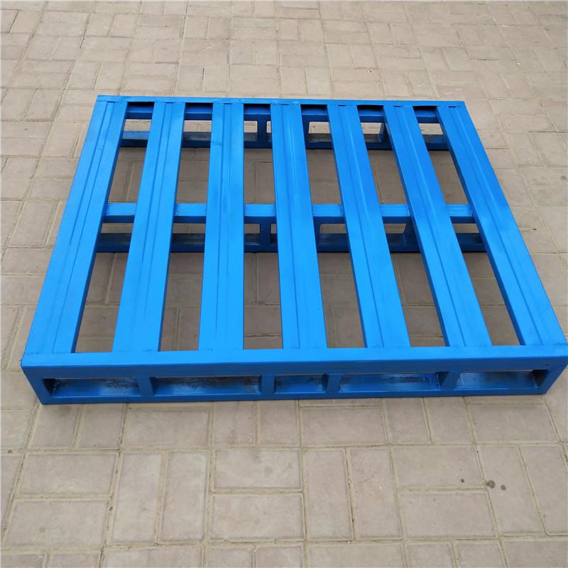 金属叉车托盘镀锌四面进叉面粉饲料水泥加厚钢制仓储库物流铁托盘