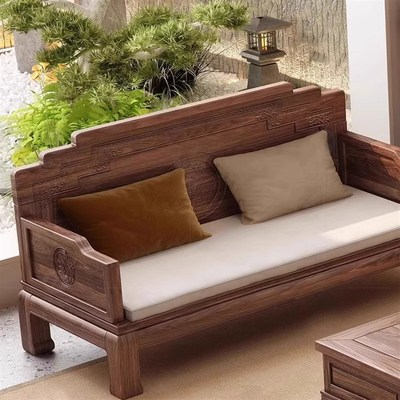 新中式实木沙发客厅2025新款冬夏两用高端宋氏美学胡桃木家具组合