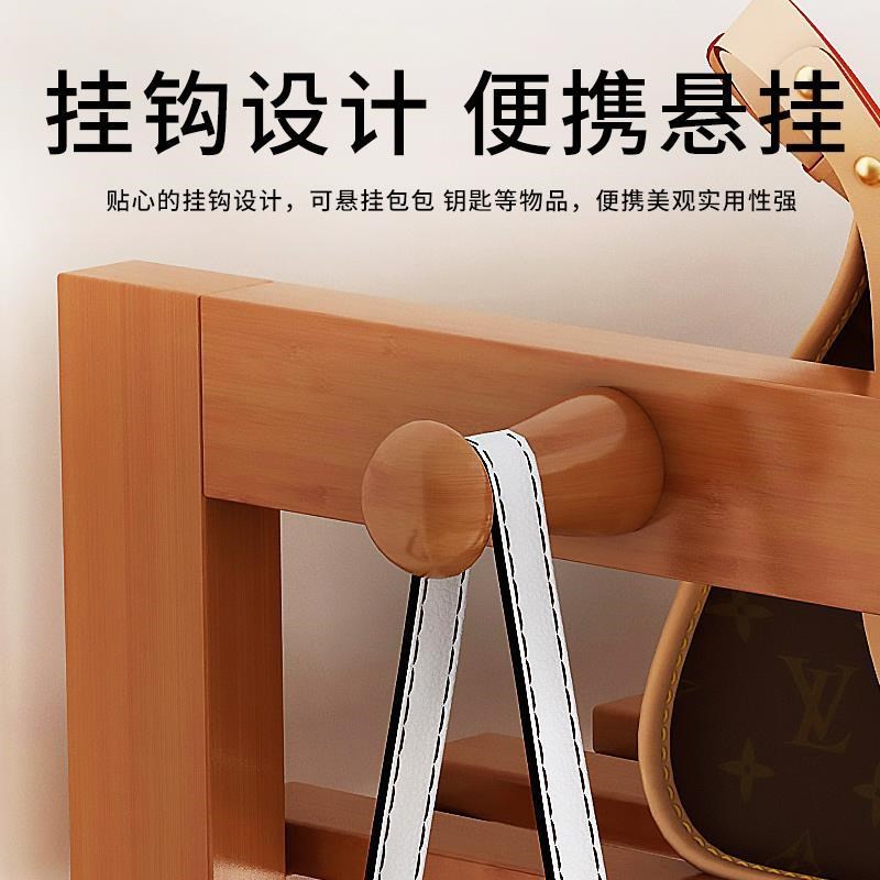 落地衣架家用实木多功能简易竹收纳架子挂衣卧室宿舍晾衣柜室内帽