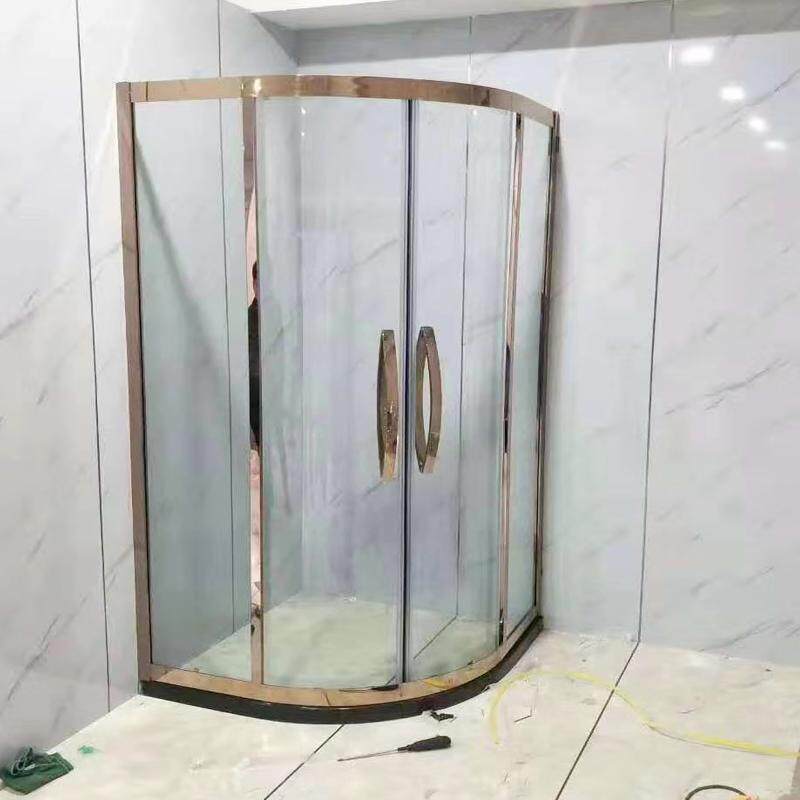 定制房整体浴室钢化玻璃沐浴房弧扇形洗澡间