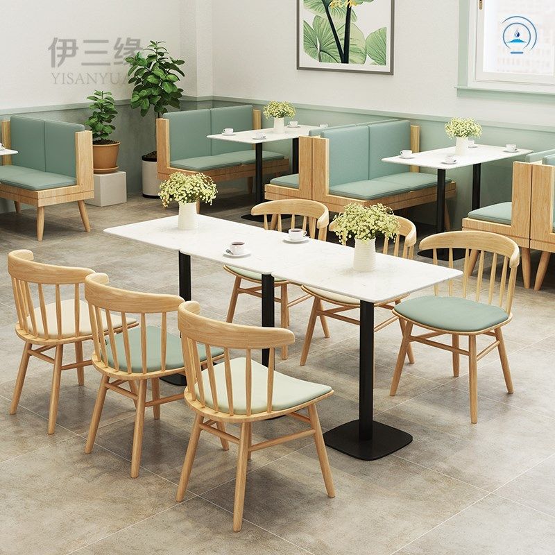 实木奶茶店卡座靠墙甜点饮品店沙发题西餐饭店桌椅,商业/办公家具,商用餐椅,淘宝优惠券,粉丝福利购,淘宝优惠卷