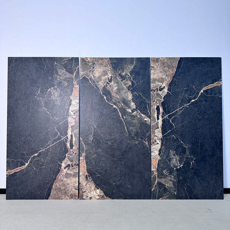 銮金沙X卫生间浴室地砖别墅KT酒店咖啡店黑色防滑瓷砖