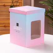 盒 包装 粉蓝渐变色盒三合一纸盒单层层加时尚 新款