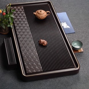 功夫实木茶具 胡桃木茶盘德国电木实木高端简约家用干泡茶台新中式