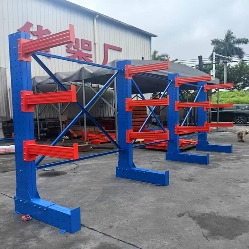 悬臂货架双面重型铝材型材五金钢管棒料托臂式仓储仓库置物架定制