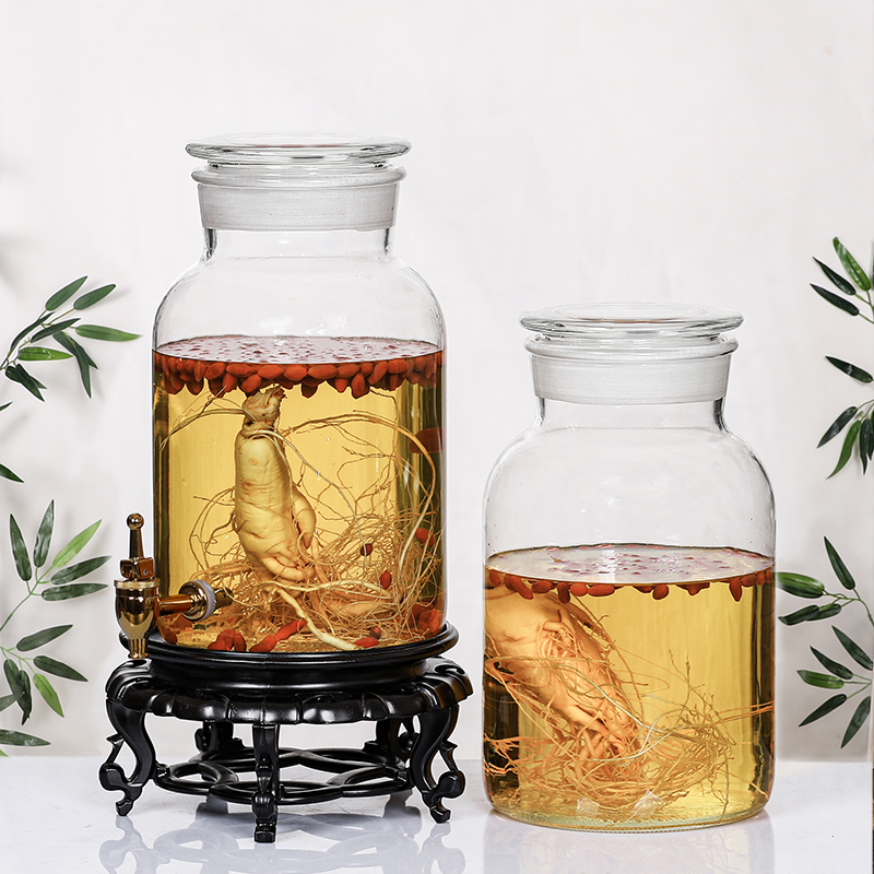 磨砂口玻璃泡酒瓶密封罐青梅x果酒药酒酿酒罐空瓶酒坛容器专用酒
