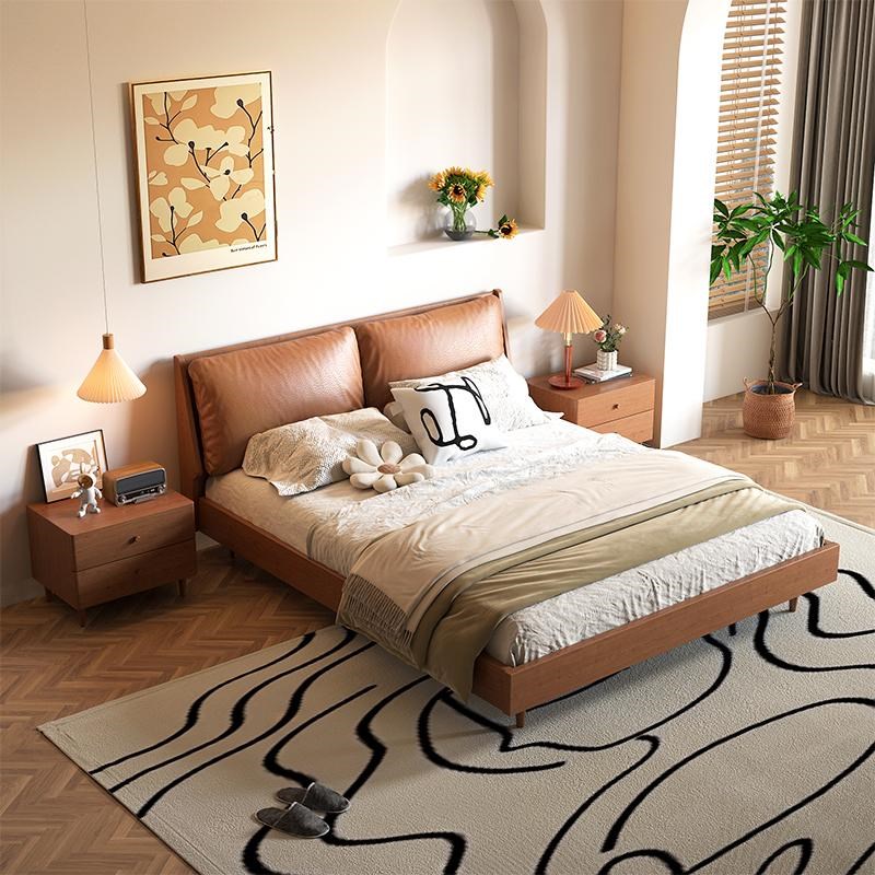 实木床全实木f1米8家用白蜡木1米5中古风2024新款加厚2米x2米婚床