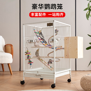 透明亚克力鹦鹉笼鸟笼子玄凤八哥虎皮大号特大型家用高别墅繁殖笼