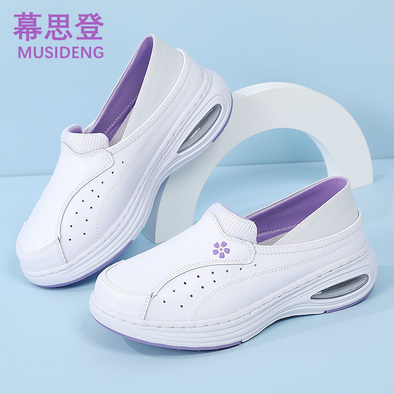 夏季一脚蹬护士鞋女气垫防滑