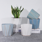 陶瓷花盆大号特大号带托盘多肉花盆欧式 简约白色绿萝客厅阳台通用