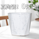 陶瓷白色艺术花盆特大号简约室内外客厅阳台大绿植花盆特价 带托盘