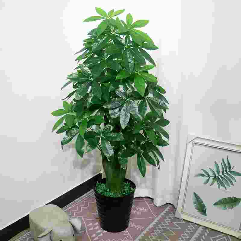仿真绿植发财树摇钱树系列客厅装饰绿色植物落地绢花盆栽塑料盆景