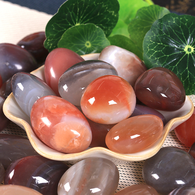 天然非红玛瑙石鹅卵石水培石子鱼缸造景花盆铺垫雨花石彩石头装饰