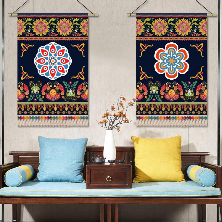 民族风布艺挂毯少数民族风情民宿客栈挂画卧室走廊墙壁装饰画挂布