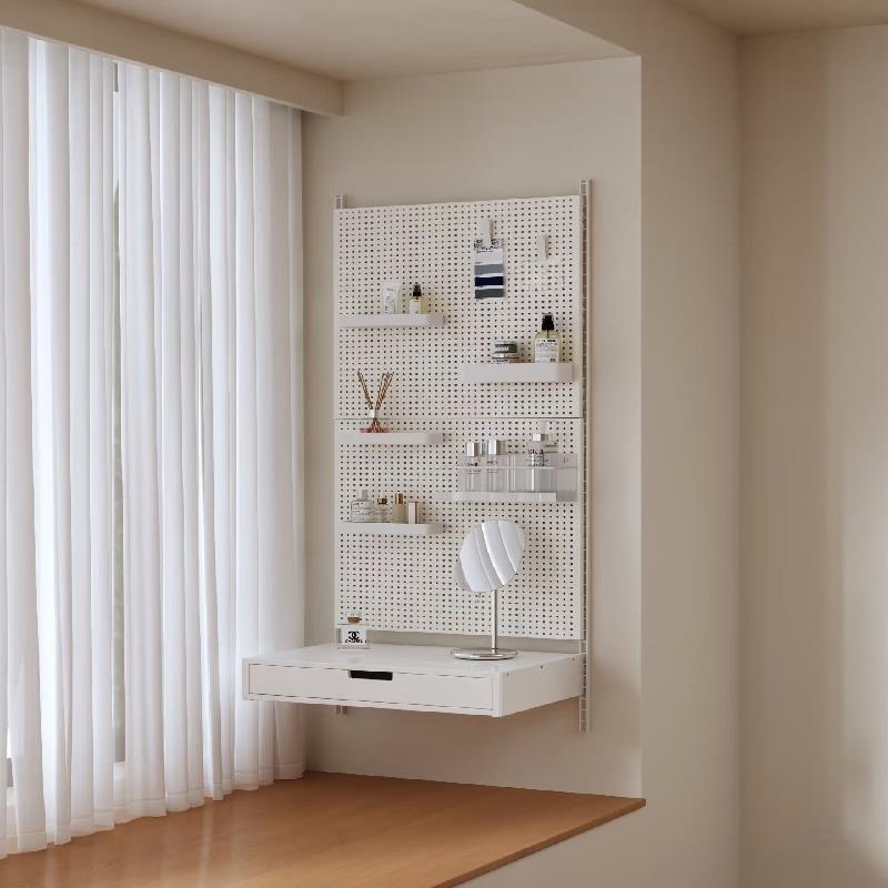 不锈钢飘窗洞洞板置物架工具配件挂钩桌面门后造型墙定制入户玄关