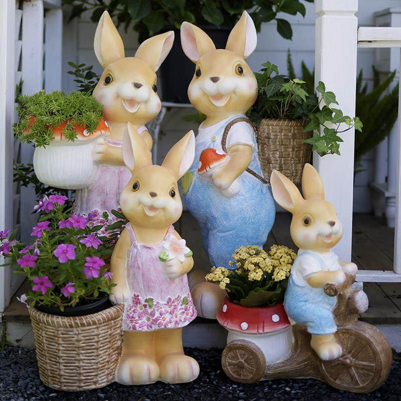 花园布置庭院卡通兔子创意花盆多肉户外小院露台可爱动物装饰摆件,家居饰品,花盆,淘宝优惠券,粉丝福利购,淘宝优惠卷
