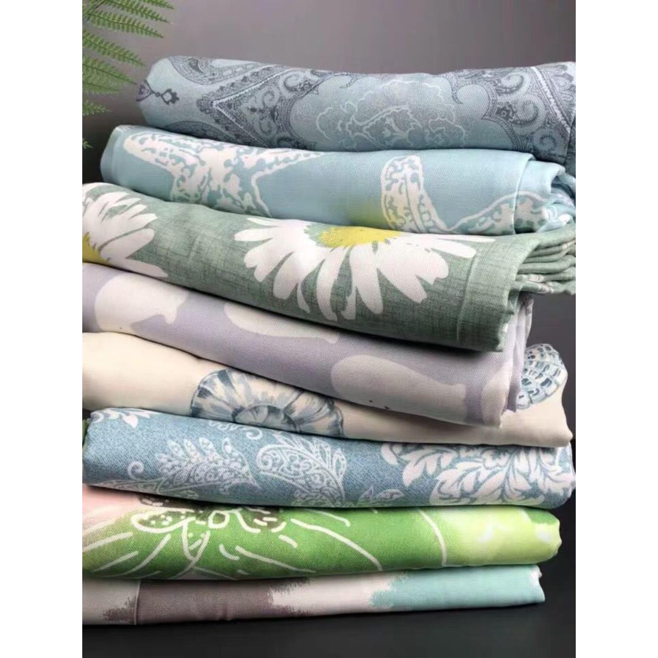 竹纤维床单夏季透气凉感加厚三件套特惠双人花色被单竹软凉席粗布