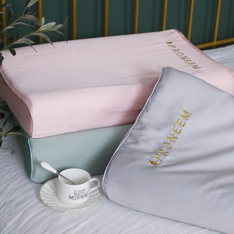 玻尿酸美容美颜泰国进口乳胶护颈透气枕头家用单人波浪形一对拍2