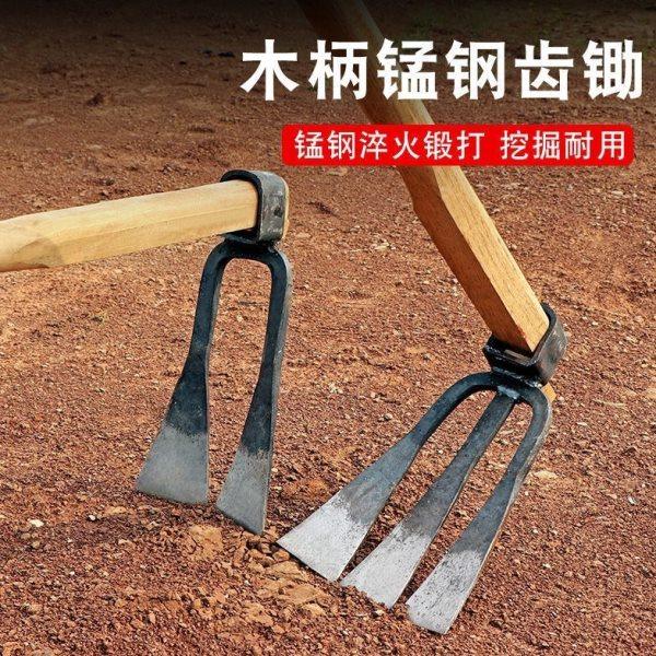 农用全钢长把二齿锄头两用挖土开荒种菜开垦种地农具三齿农用耙子,农机/农具/农膜,锄头,淘宝优惠券,粉丝福利购,淘宝优惠卷