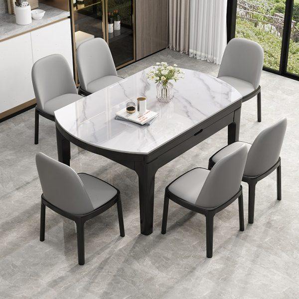 岩板餐桌实木伸缩方圆两用现代简约小户型家用折叠电磁炉可变圆桌,住宅家具,岩板餐桌,淘宝优惠券,粉丝福利购,淘宝优惠卷