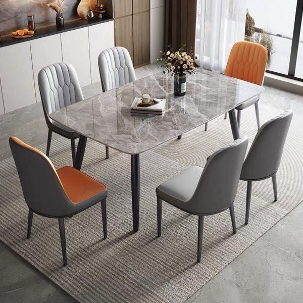 轻奢岩板餐桌椅组合现代简约家用小户型客厅长方形餐厅吃饭桌子,住宅家具,岩板餐桌,淘宝优惠券,粉丝福利购,淘宝优惠卷
