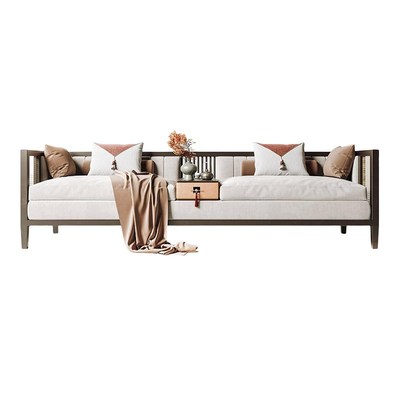 新中式实木沙发现代简约轻奢酒店会所民宿样板间茶楼大堂接待卡座