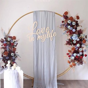 新款婚庆道具圆环双杆圆拱门架子花门拱门圆弧形婚礼花门定做